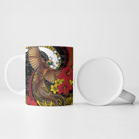 Personalised Papua New Guinea Language Week Ceramic Mug Bird Of Paradise Tribal Floral Pattern