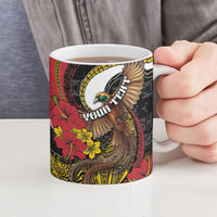 Personalised Papua New Guinea Language Week Ceramic Mug Bird Of Paradise Tribal Floral Pattern