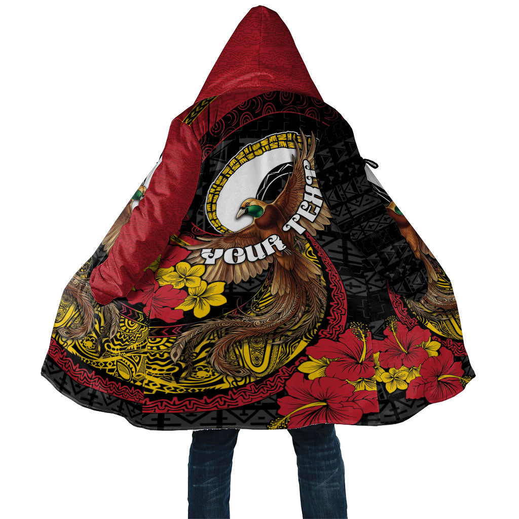 Personalised Papua New Guinea Language Week Cloak Bird Of Paradise Tribal Floral Pattern DT05 Unisex Black - Polynesian Pride