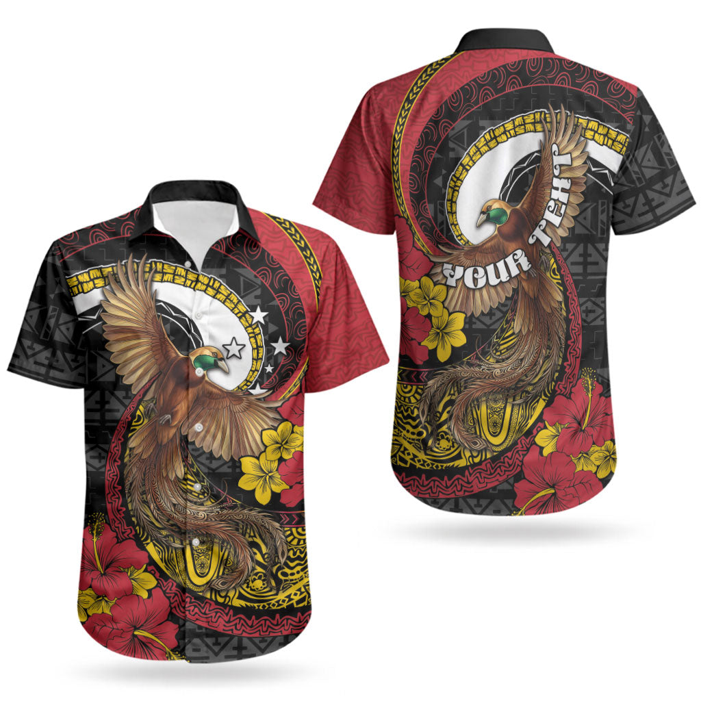 Personalised Papua New Guinea Language Week Couples Matching Short Sleeve Bodycon Dress and Hawaiian Shirt Bird Of Paradise Tribal Floral Pattern DT05 - Polynesian Pride