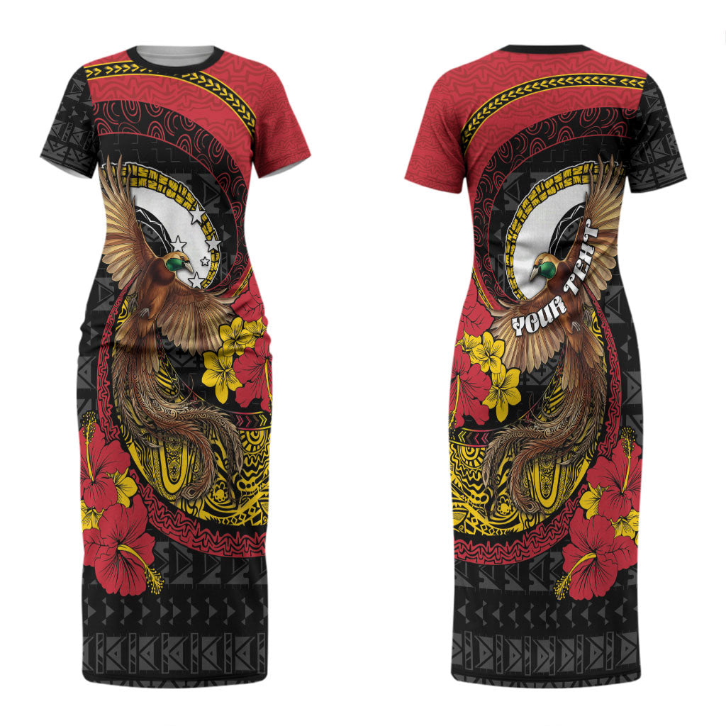 Personalised Papua New Guinea Language Week Couples Matching Short Sleeve Bodycon Dress and Hawaiian Shirt Bird Of Paradise Tribal Floral Pattern DT05 - Polynesian Pride