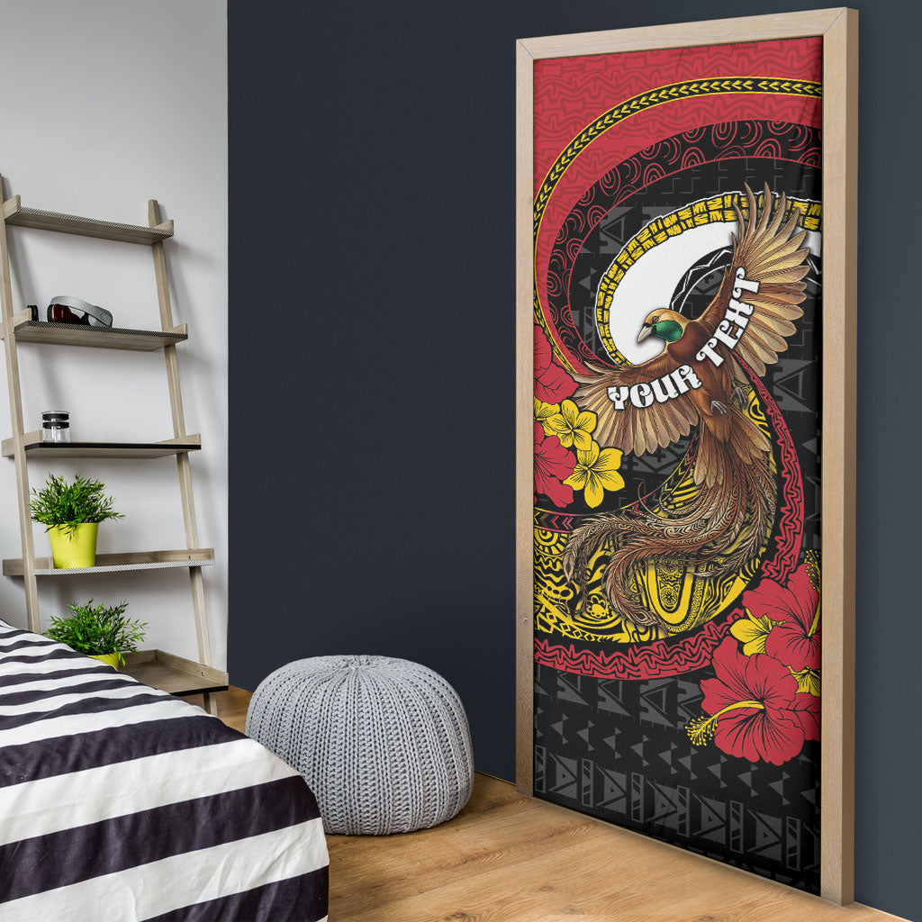 Personalised Papua New Guinea Language Week Door Cover Bird Of Paradise Tribal Floral Pattern