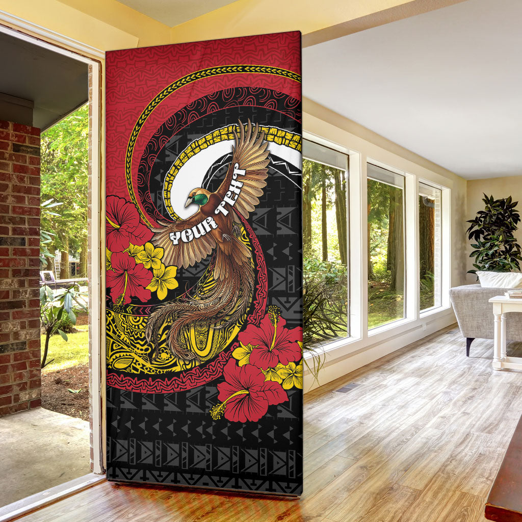 Personalised Papua New Guinea Language Week Door Cover Bird Of Paradise Tribal Floral Pattern