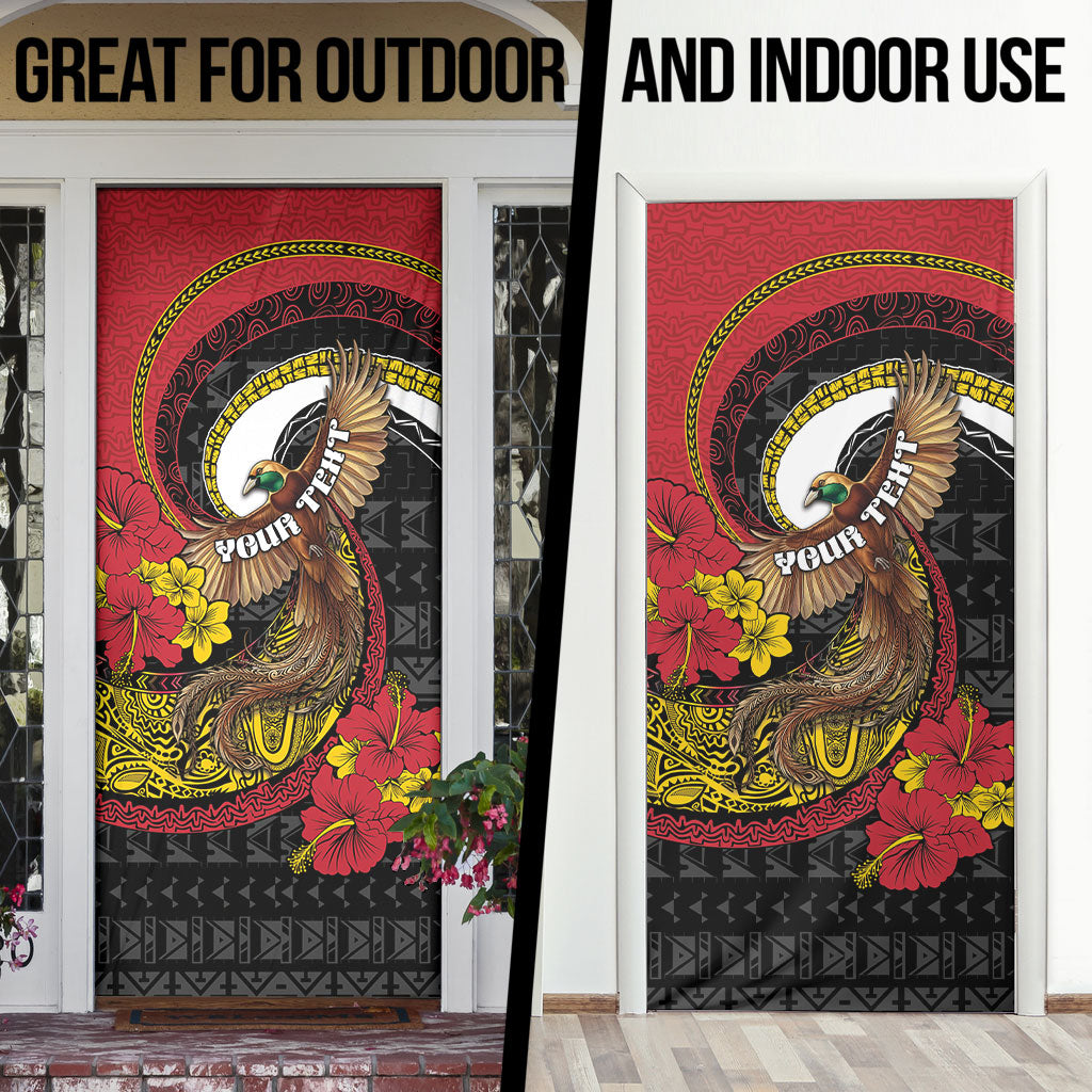 Personalised Papua New Guinea Language Week Door Cover Bird Of Paradise Tribal Floral Pattern