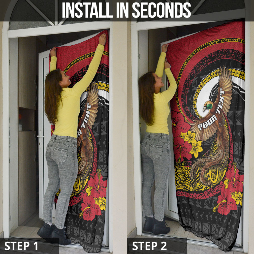 Personalised Papua New Guinea Language Week Door Cover Bird Of Paradise Tribal Floral Pattern