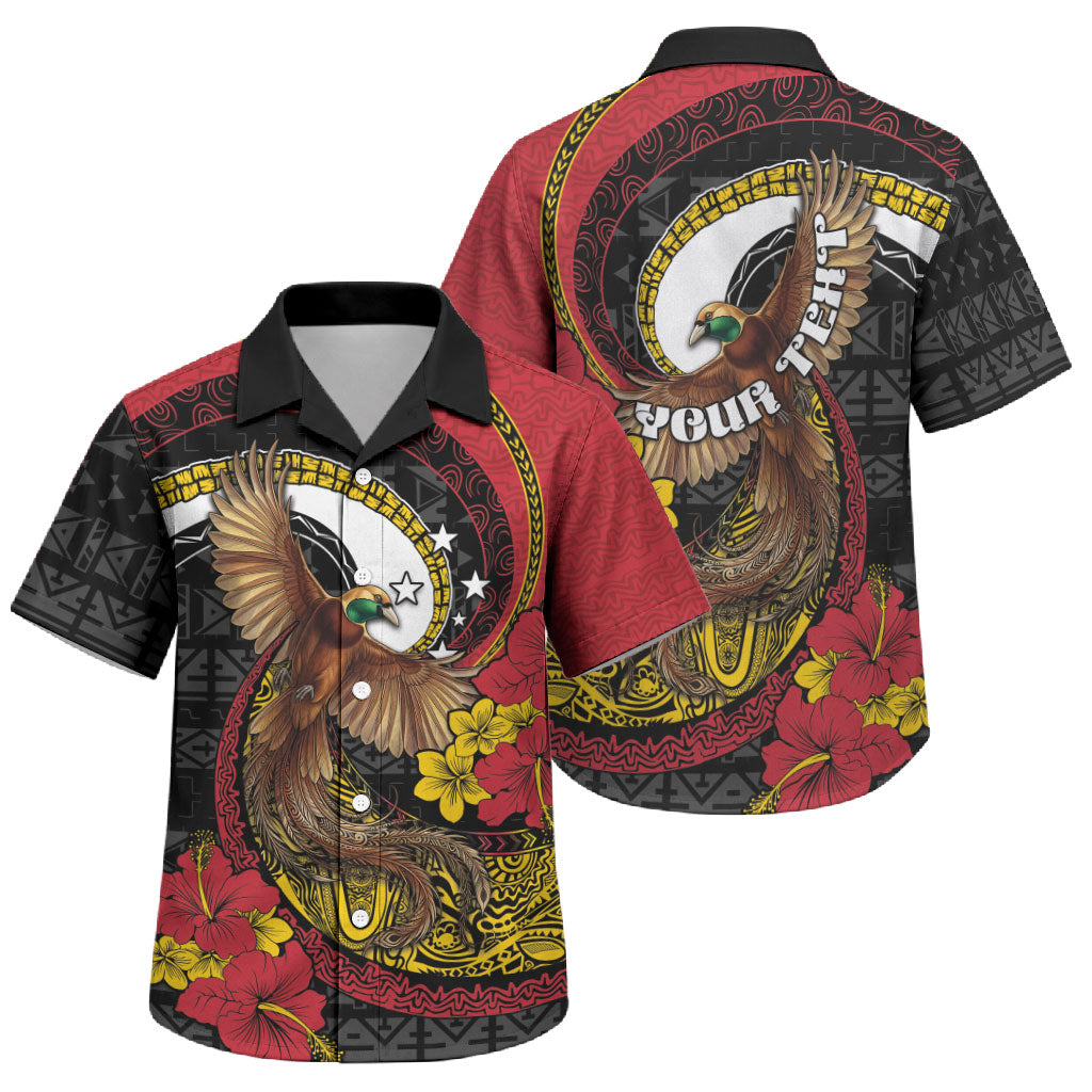 Personalised Papua New Guinea Language Week Family Matching Off Shoulder Maxi Dress and Hawaiian Shirt Bird Of Paradise Tribal Floral Pattern DT05 Son's Shirt Black - Polynesian Pride