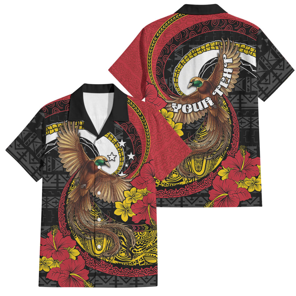Personalised Papua New Guinea Language Week Family Matching Summer Maxi Dress and Hawaiian Shirt Bird Of Paradise Tribal Floral Pattern DT05 Dad's Shirt - Short Sleeve Black - Polynesian Pride