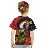 Personalised Papua New Guinea Language Week Kid T Shirt Bird Of Paradise Tribal Floral Pattern DT05 - Polynesian Pride
