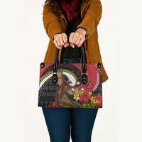 Papua New Guinea Language Week Leather Bag Bird Of Paradise Tribal Floral Pattern