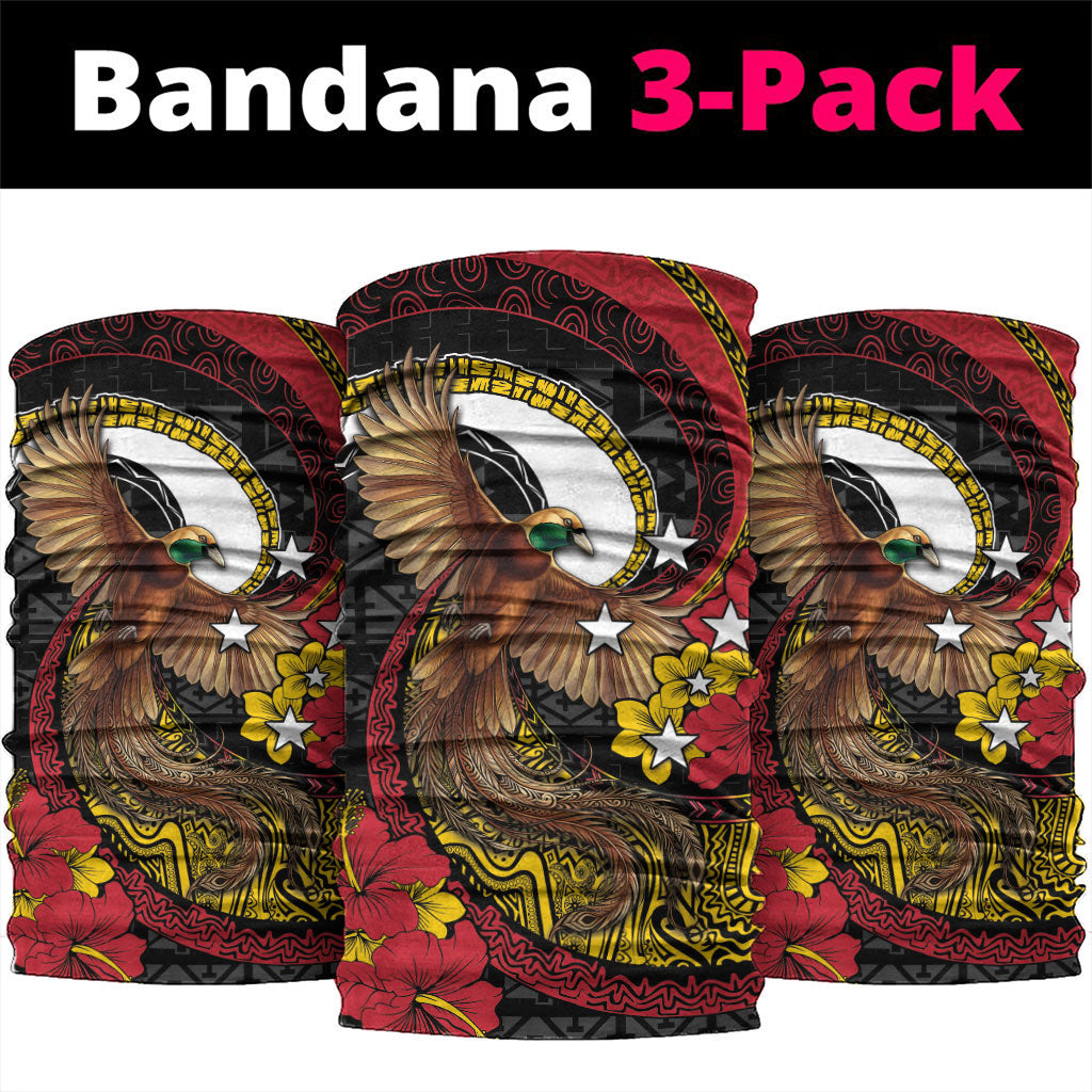 Papua New Guinea Language Week Neck Gaiter Bird Of Paradise Tribal Floral Pattern