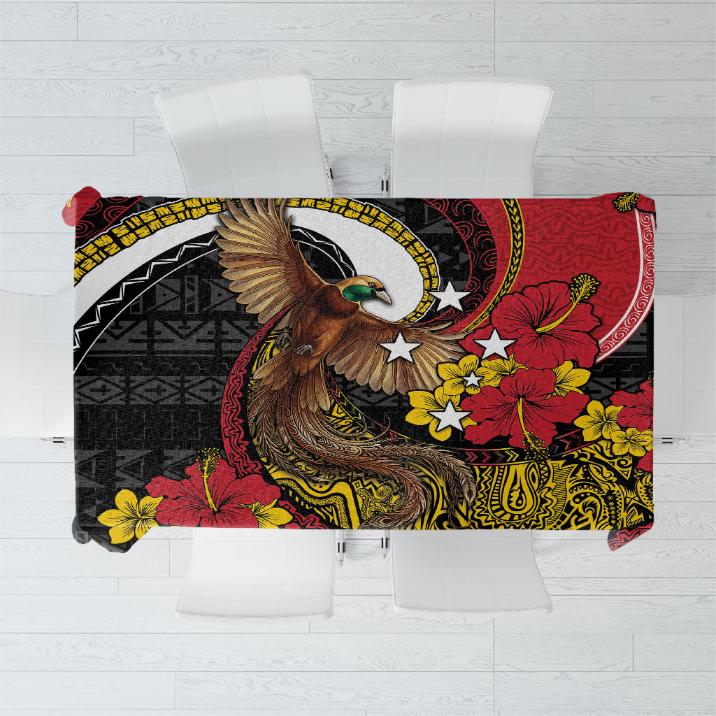 Papua New Guinea Language Week Tablecloth Bird Of Paradise Tribal Floral Pattern