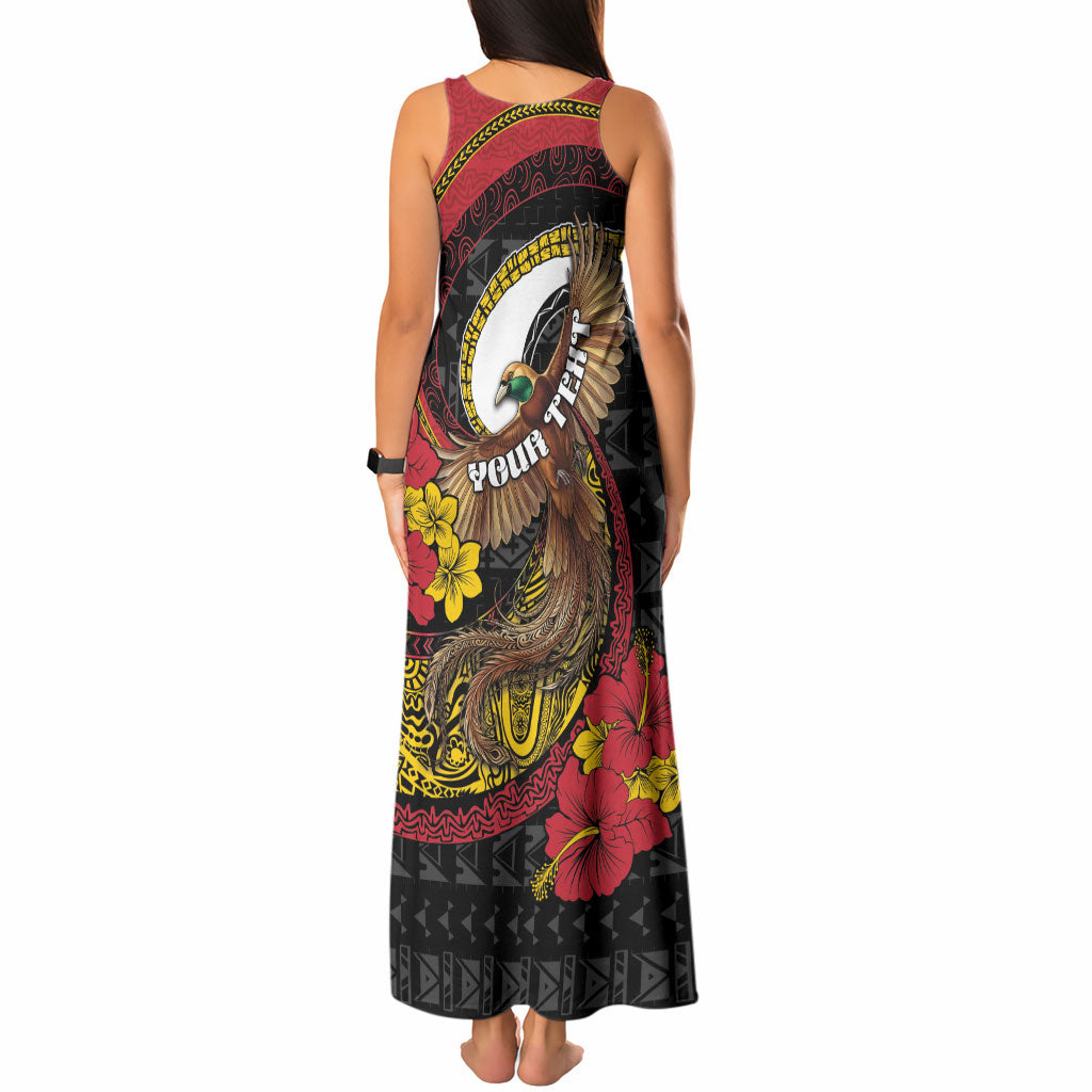 Personalised Papua New Guinea Language Week Tank Maxi Dress Bird Of Paradise Tribal Floral Pattern