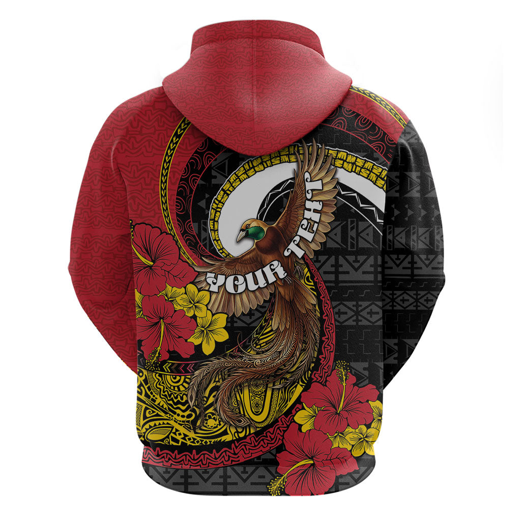 Personalised Papua New Guinea Language Week Zip Hoodie Bird Of Paradise Tribal Floral Pattern DT05 - Polynesian Pride