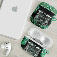 Aotearoa Ngati Awa AirPods Case Maori Tribal Green Marble Paua Shell Pattern
