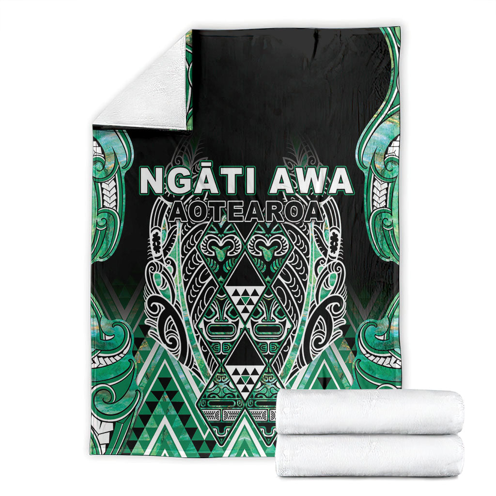 Aotearoa Ngati Awa Blanket Maori Tribal Green Marble Paua Shell Pattern