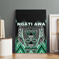 Aotearoa Ngati Awa Canvas Wall Art Maori Tribal Green Marble Paua Shell Pattern