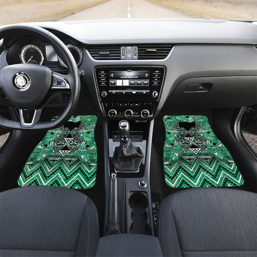 Aotearoa Ngati Awa Car Mats Maori Tribal Green Marble Paua Shell Pattern