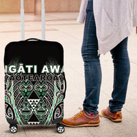 Aotearoa Ngati Awa Luggage Cover Maori Tribal Green Marble Paua Shell Pattern