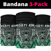 Aotearoa Ngati Awa Neck Gaiter Maori Tribal Green Marble Paua Shell Pattern