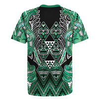 Aotearoa Ngati Awa Rugby Jersey Maori Tribal Green Marble Paua Shell Pattern