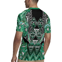Aotearoa Ngati Awa Rugby Jersey Maori Tribal Green Marble Paua Shell Pattern