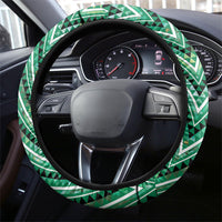 Aotearoa Ngati Awa Steering Wheel Cover Maori Tribal Green Marble Paua Shell Pattern