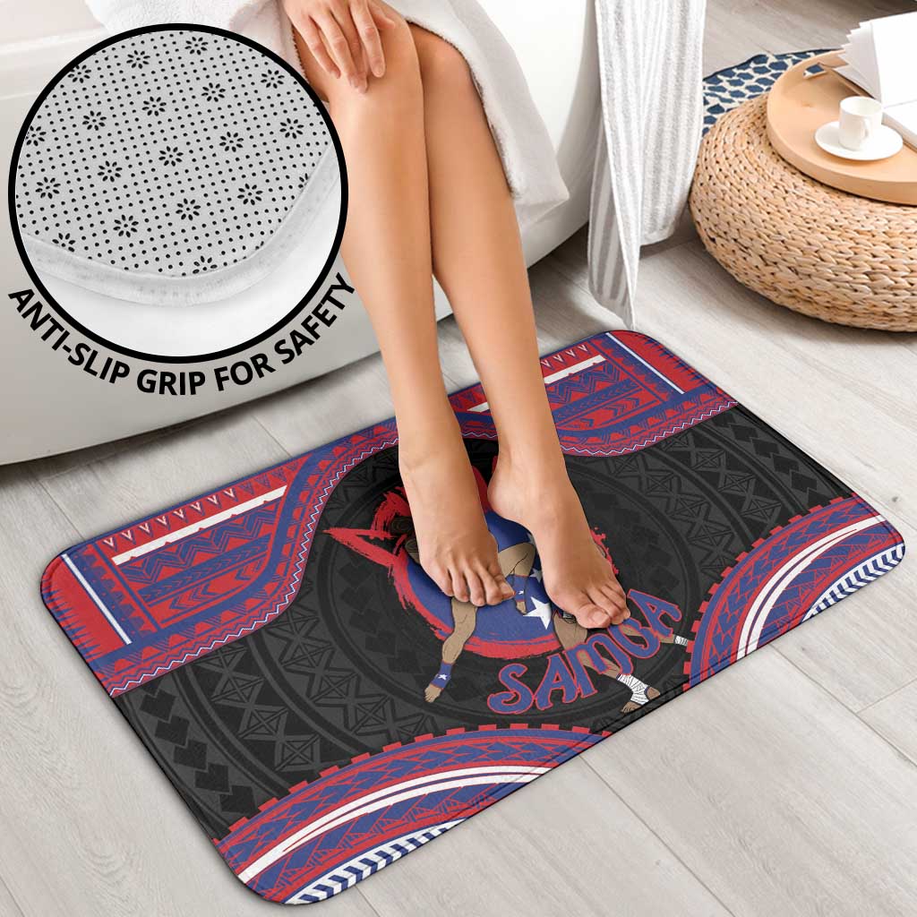 Samoa Mixed Martial Arts Bathroom Set Flying Knee Of Samoan - Polynesian Pride