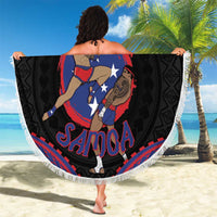 Samoa Mixed Martial Arts Beach Blanket Flying Knee Of Samoan - Polynesian Pride