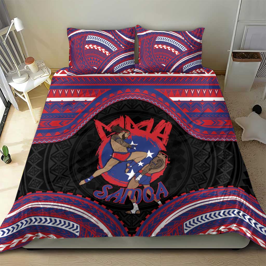 Samoa Mixed Martial Arts Bedding Set Flying Knee Of Samoan - Polynesian Pride