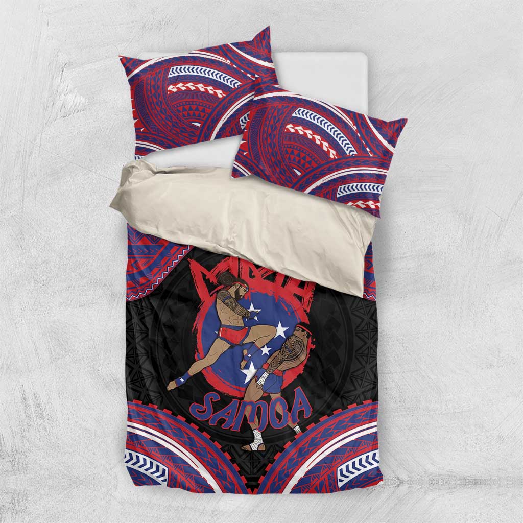 Samoa Mixed Martial Arts Bedding Set Flying Knee Of Samoan - Polynesian Pride