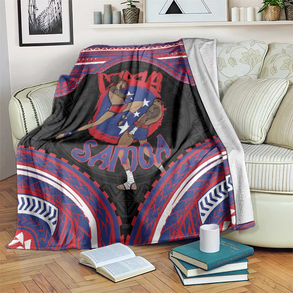 Samoa Mixed Martial Arts Blanket Flying Knee Of Samoan - Polynesian Pride