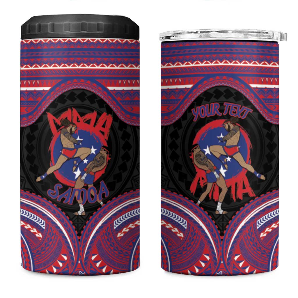 Personalised Samoa Mixed Martial Arts 4 in 1 Can Cooler Tumbler Flying Knee Of Samoan - Polynesian Pride