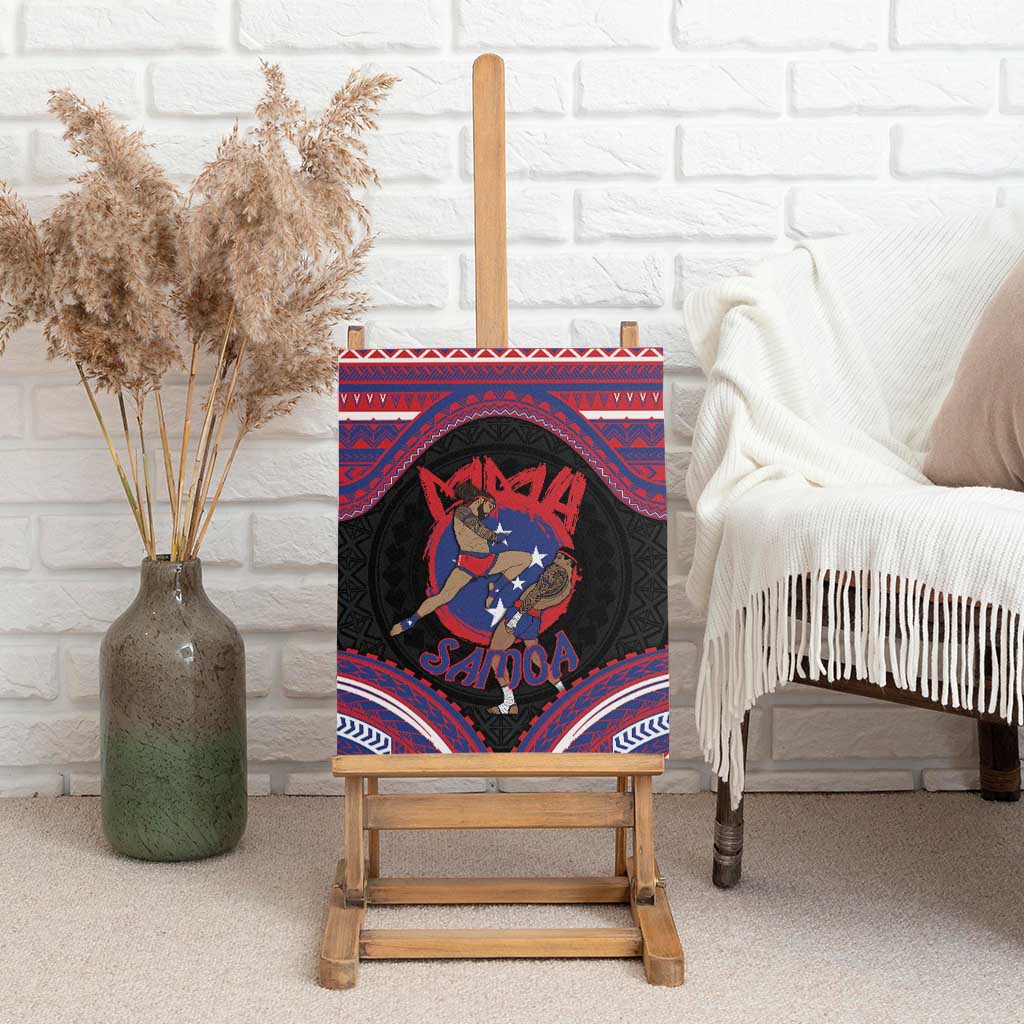 Samoa Mixed Martial Arts Canvas Wall Art Flying Knee Of Samoan - Polynesian Pride