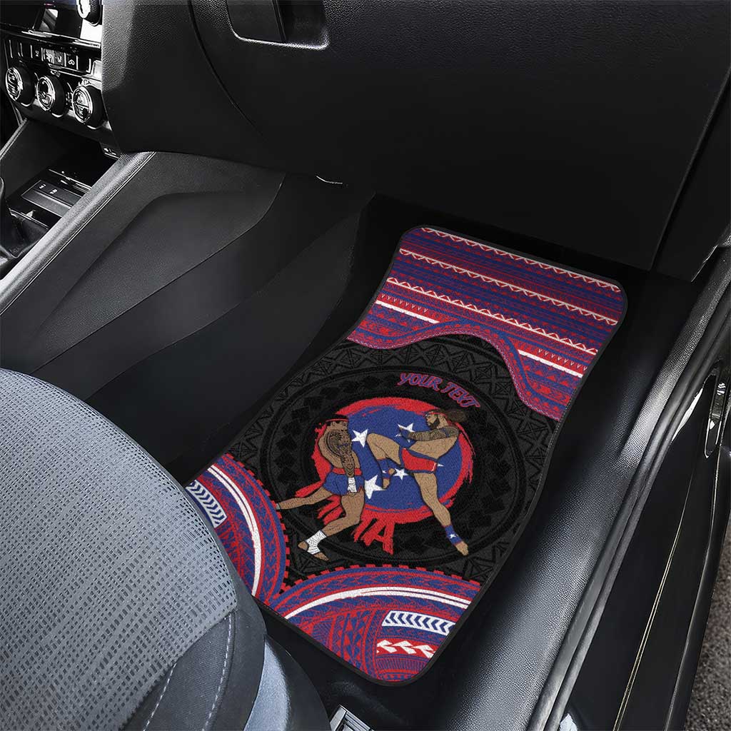 Personalised Samoa Mixed Martial Arts Car Mats Flying Knee Of Samoan - Polynesian Pride