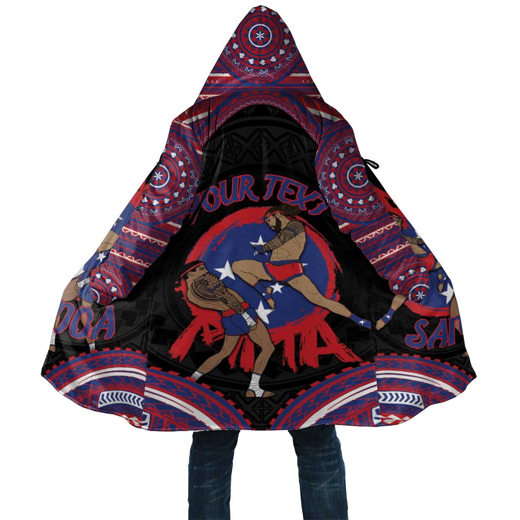 Personalised Samoa Mixed Martial Arts Cloak Flying Knee Of Samoan DT05 Unisex Black - Polynesian Pride