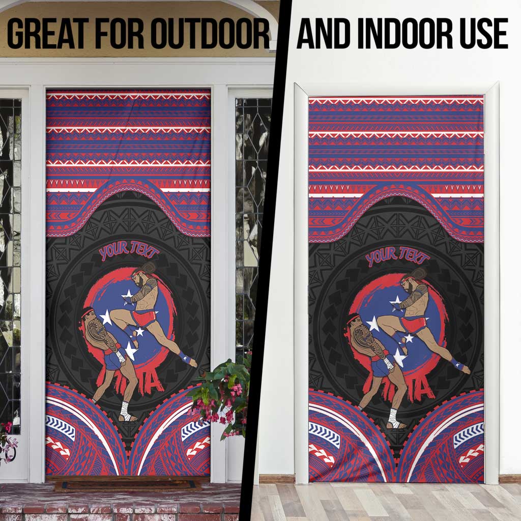 Personalised Samoa Mixed Martial Arts Door Cover Flying Knee Of Samoan - Polynesian Pride