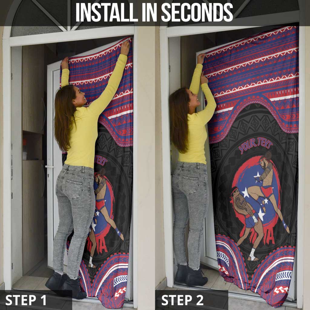 Personalised Samoa Mixed Martial Arts Door Cover Flying Knee Of Samoan - Polynesian Pride