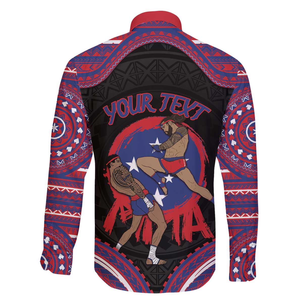 Personalised Samoa Mixed Martial Arts Family Matching Off The Shoulder Long Sleeve Dress and Hawaiian Shirt Flying Knee Of Samoan DT05 - Polynesian Pride