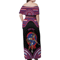 Personalised Samoa Mixed Martial Arts Family Matching Off Shoulder Maxi Dress and Hawaiian Shirt Flying Knee Of Samoan - Polynesian Pride