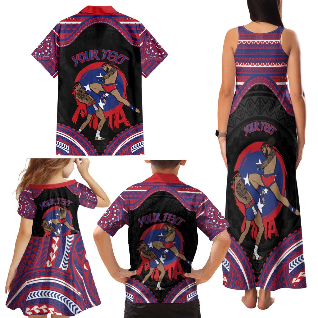 Personalised Samoa Mixed Martial Arts Family Matching Tank Maxi Dress and Hawaiian Shirt Flying Knee Of Samoan - Polynesian Pride