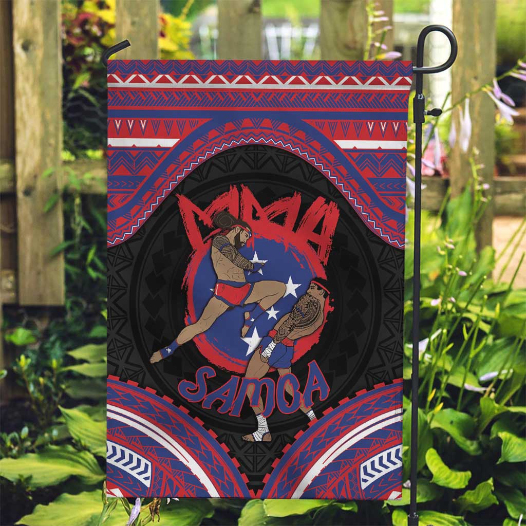 Samoa Mixed Martial Arts Garden Flag Flying Knee Of Samoan - Polynesian Pride