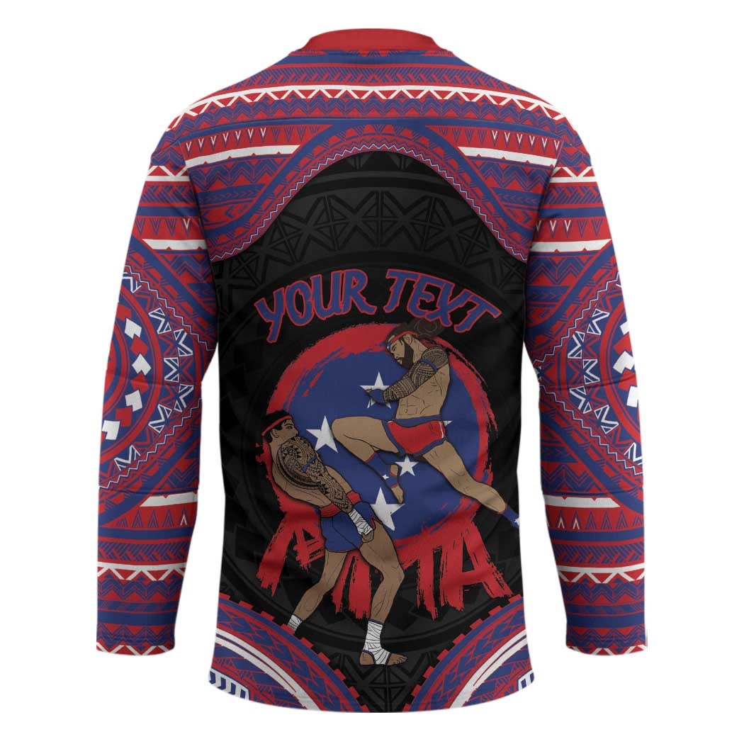 Personalised Samoa Mixed Martial Arts Hockey Jersey Flying Knee Of Samoan - Polynesian Pride