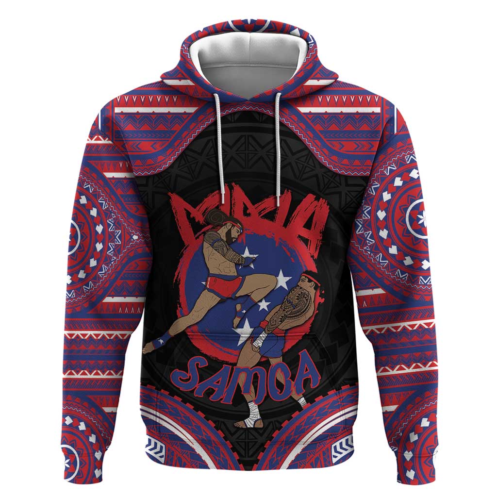 Personalised Samoa Mixed Martial Arts Hoodie Flying Knee Of Samoan DT05 Pullover Hoodie Black - Polynesian Pride