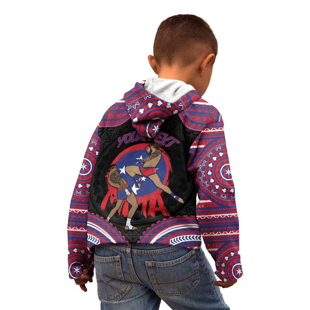 Personalised Samoa Mixed Martial Arts Kid Hoodie Flying Knee Of Samoan - Polynesian Pride