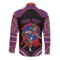 Personalised Samoa Mixed Martial Arts Long Sleeve Button Shirt Flying Knee Of Samoan - Polynesian Pride