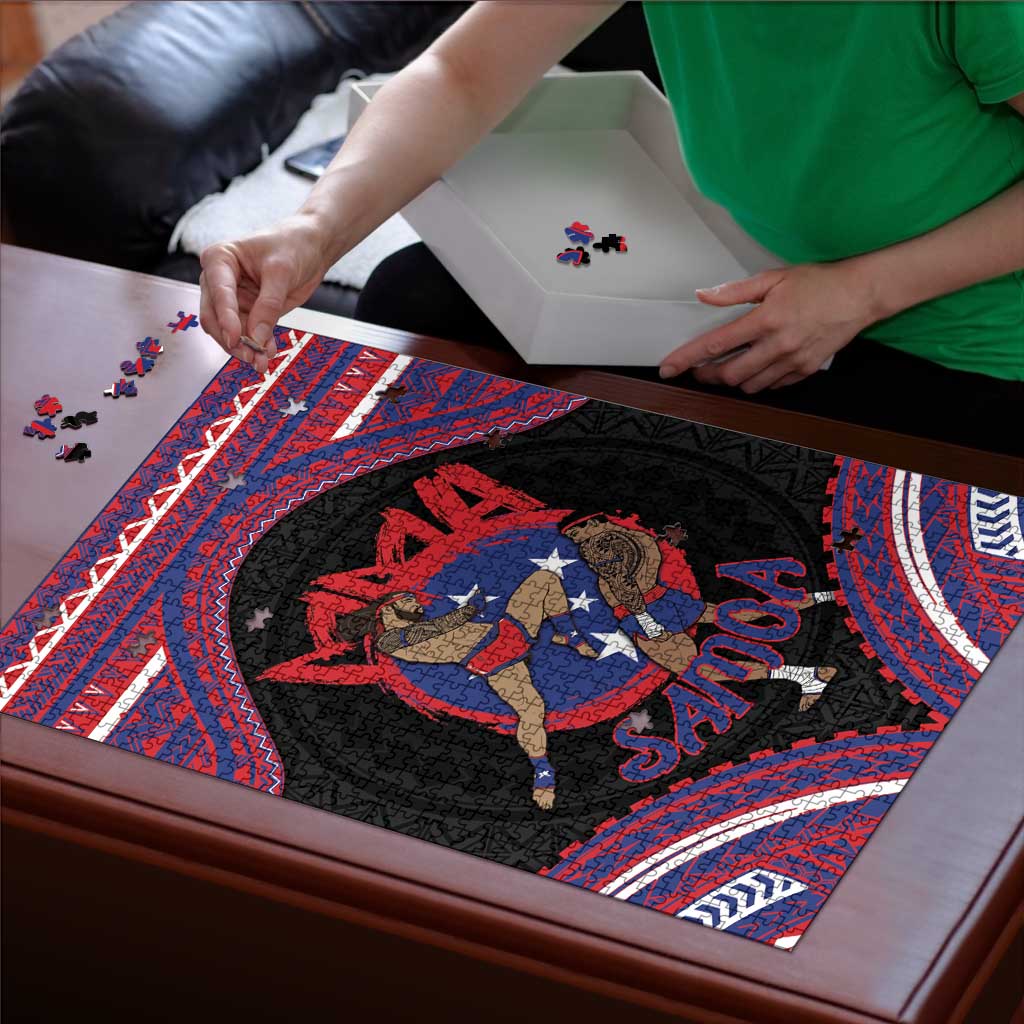 Samoa Mixed Martial Arts Puzzle Flying Knee Of Samoan - Polynesian Pride
