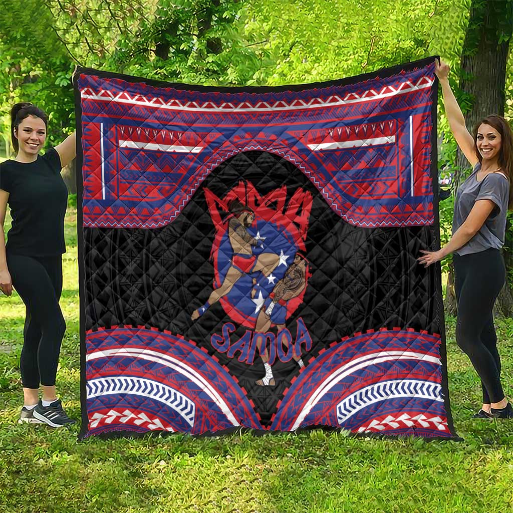 Samoa Mixed Martial Arts Quilt Flying Knee Of Samoan - Polynesian Pride