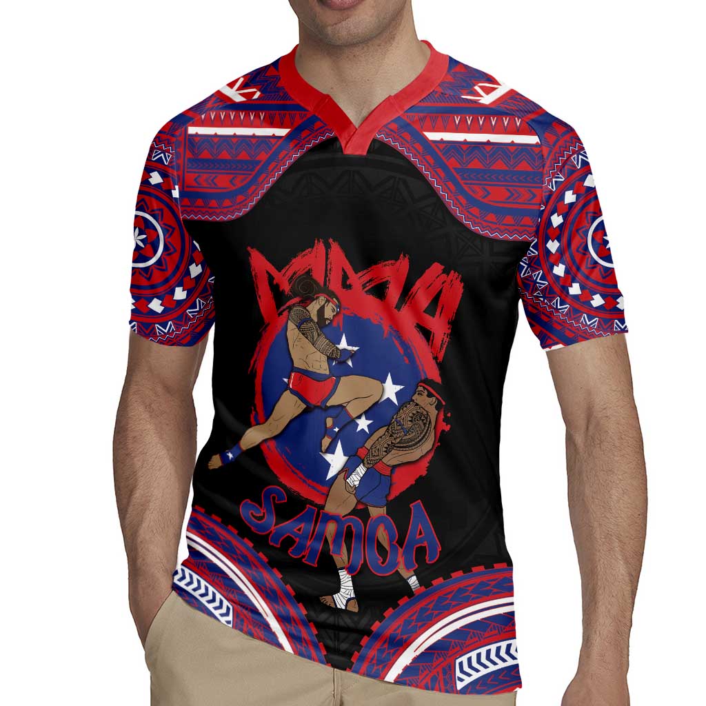 Personalised Samoa Mixed Martial Arts Rugby Jersey Flying Knee Of Samoan - Polynesian Pride