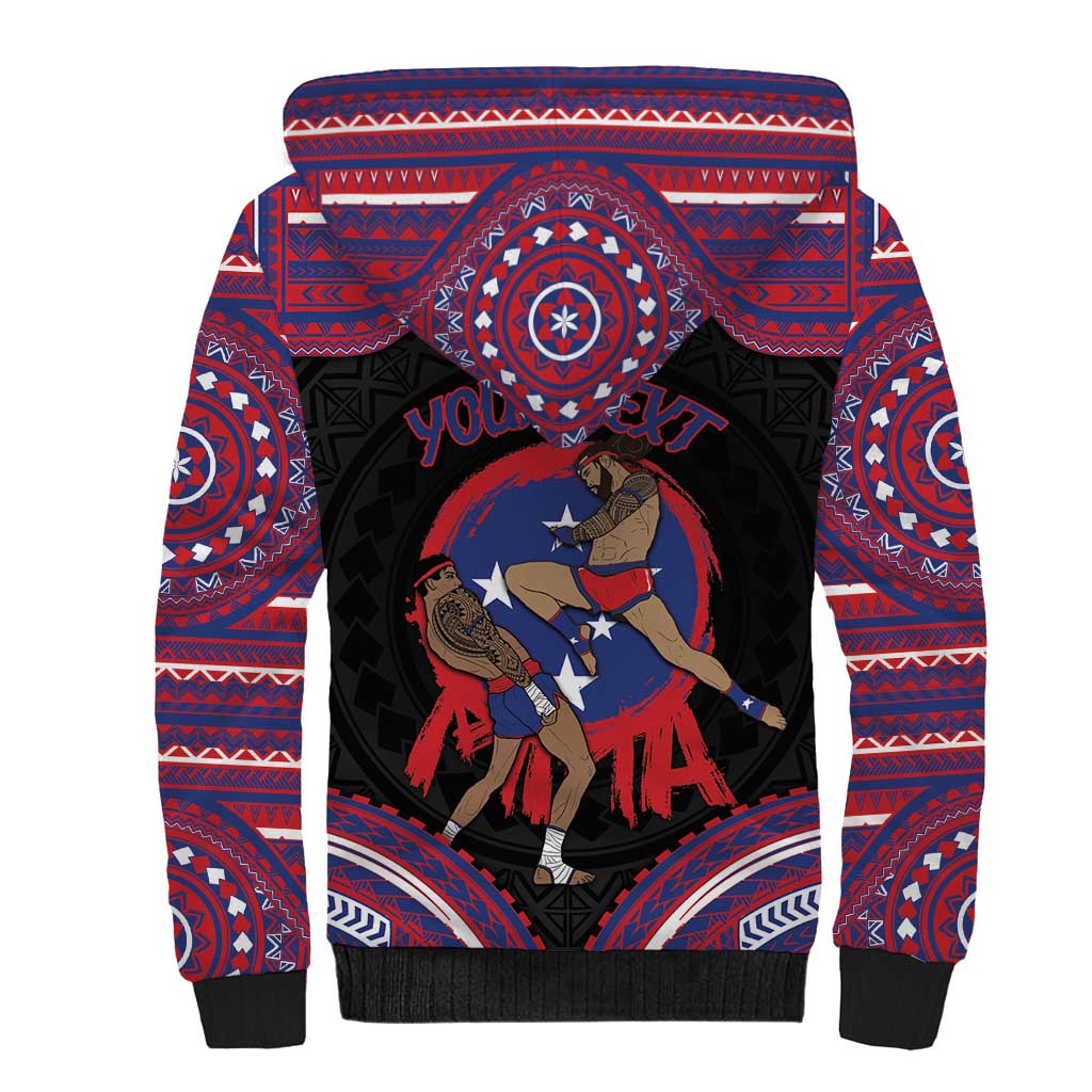 Personalised Samoa Mixed Martial Arts Sherpa Hoodie Flying Knee Of Samoan DT05 - Polynesian Pride