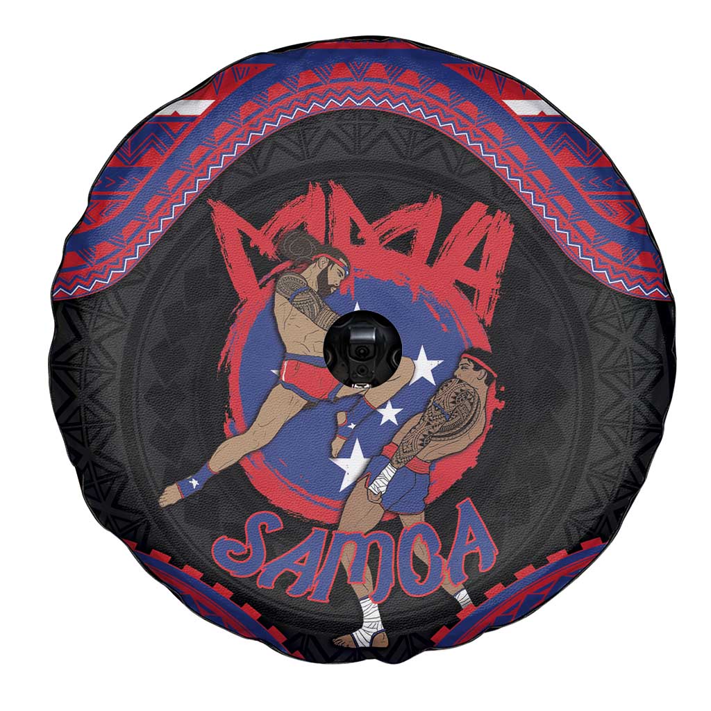 Samoa Mixed Martial Arts Spare Tire Cover Flying Knee Of Samoan - Polynesian Pride